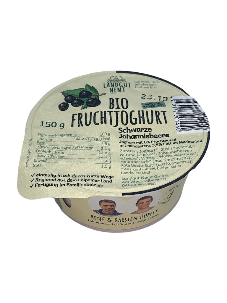 Bio-Fruchtjoghurt schwarze Johannisbeere 150g