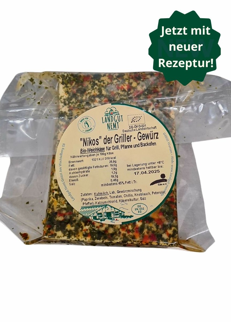 Bio-Grillkäse mit Gewürz "Nikos der Griller" ca. 160g
