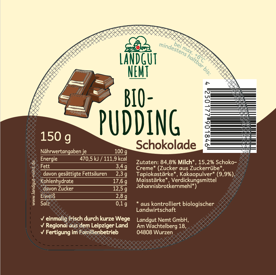 Bio-Pudding Schokolade 150g