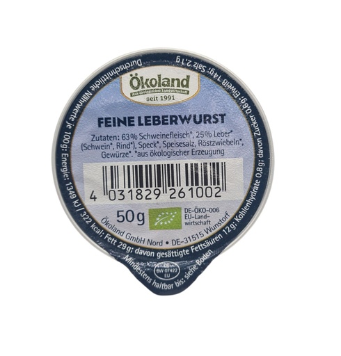 [301113] Feine Leberwurst Bio 50g